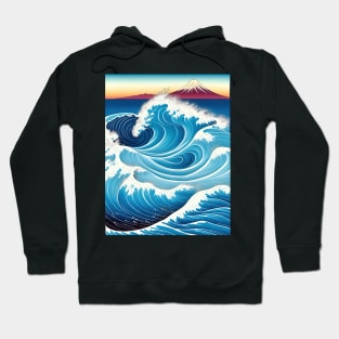 Ukiyo-e Japanese Art - Giant Waves and Mount Fuji Hoodie